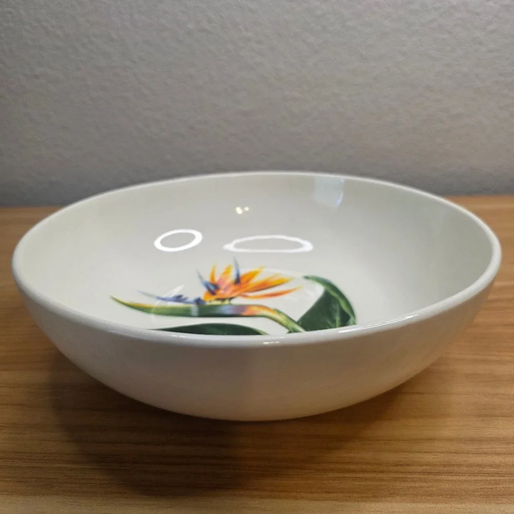 Santa Anita Ware Bird Of Paradise Flowers Of Hawaii Chop Plate & Vegetable Bowl - Picture 9 of 11